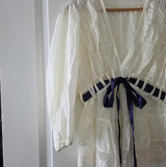 Lace Boho Western Chic Blouse Womens S Coastal Cowgirl Festival - Picture 2 of 8